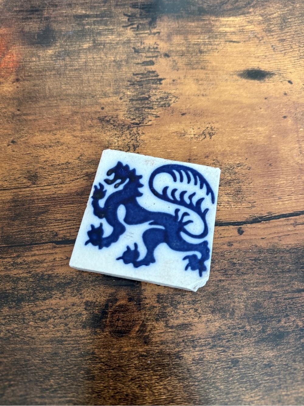 Blue Lion Ceramic Tile Accent
